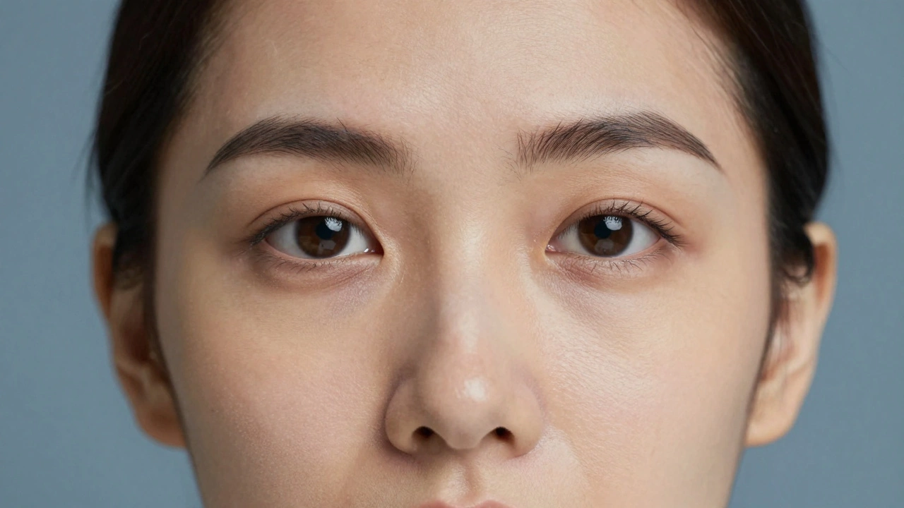 Woman with smooth forehead, volumized cheeks, and even skin texture.