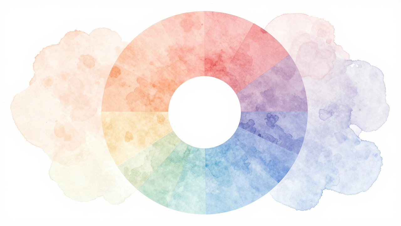 Color wheel showing peach tones neutralizing blue undertones