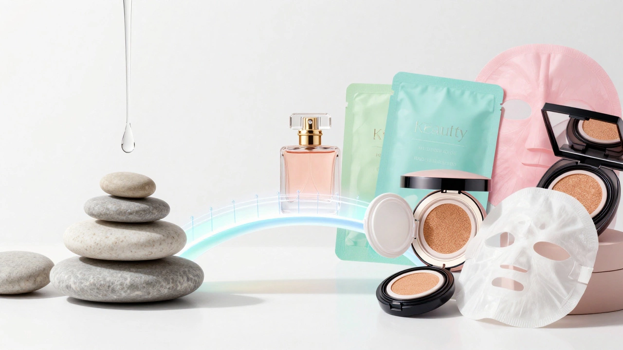 A conceptual blend of Japanese, Korean, and French beauty product aesthetics.
