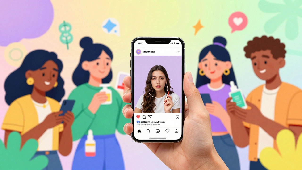 Gen Z friends exploring beauty products and social media trends together.