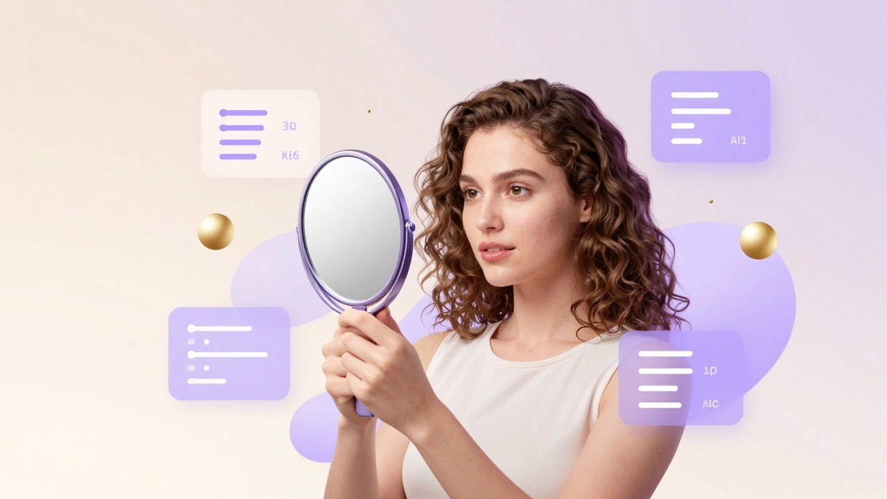 Illustration showing personalized beauty profile and product matching