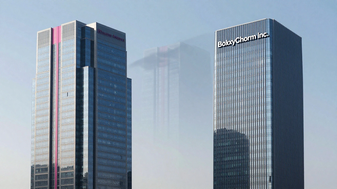 Conceptual art of two separate corporate towers debunking merger rumors