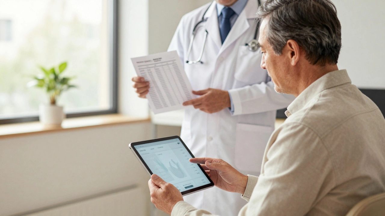 Patient consulting with doctor about longevity biomarkers