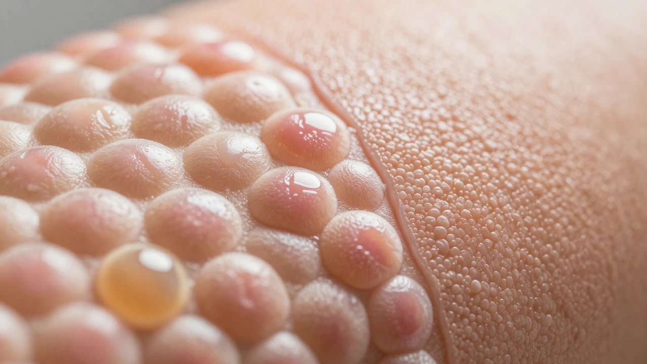 Macro view of healthy skin texture and cellular structure