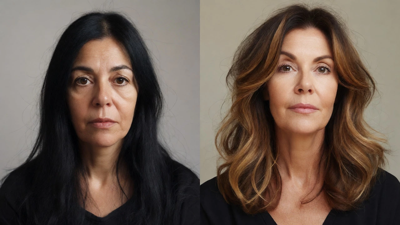 Comparison of long flat hair vs voluminous layered lob
